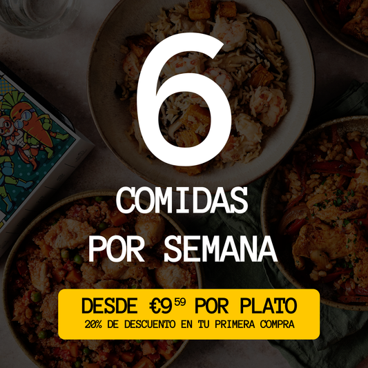 6 platos altos en proteína, sin gluten, sin aditivos ni azúcar añadido