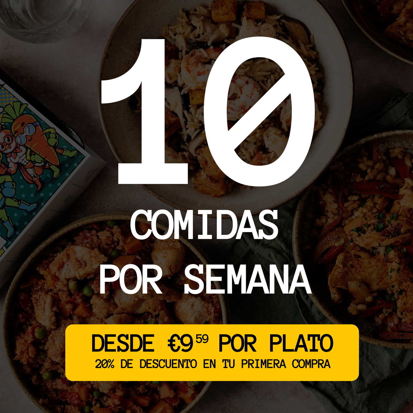 10 platos altos en proteína, sin gluten, sin aditivos ni azúcar añadido